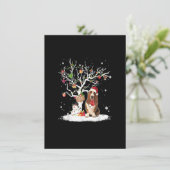 Invitation Basset Hound Hiver Neige Arbre Chien Noël hiver (Debout devant)