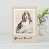 Invitation Basset Hound Peinture - Cute Original Chien Art (Debout devant)