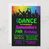 Invitation Bassin d'anniversaire de danse disco (Devant)