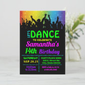 Invitation Bassin d'anniversaire de danse disco (Debout devant)