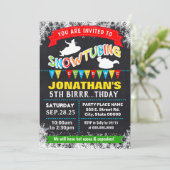 Invitation Bassin d'anniversaire pour la fête de la neige (Debout devant)