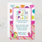 Invitation Bassin De Splash (Rose) (Devant / Derrière)