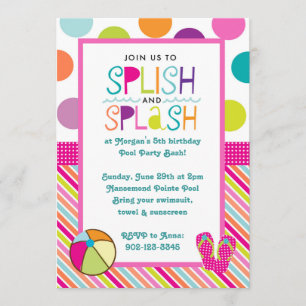 Invitation Bassin De Splash (Rose)