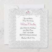 Invitation Bassinet blanc Bassinet bébé fille douche (Dos)