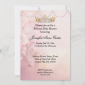 Invitation Bassinet de transport de Baby shower rose Princess (Dos)