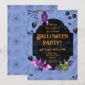 Invitation Bat 1 d'Halloween (Devant / Derrière)