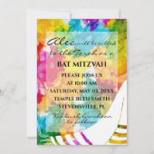 Invitation Bat Bar Mitzvah Splash de couleur Tallit Invitatio (Devant)