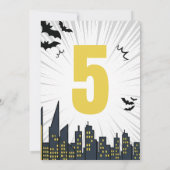 Invitation Bat Black et Grey Comic Anniversaire (Dos)