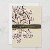 Invitation Bat Boho Purple Spirals Bat / Bar Mitvah Invitatio (Dos)