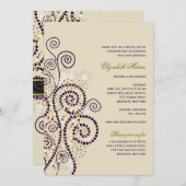 Invitation Bat Boho Purple Spirals Bat / Bar Mitvah Invitatio (Devant / Derrière)