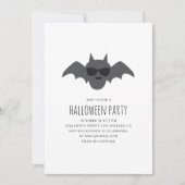 Invitation Bat. Costume d'Halloween noir et blanc (Devant)