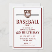 Invitation Bat De Baseball Argent, Jeu De Baseball Anniversai (Devant)