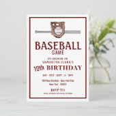 Invitation Bat De Baseball Argent, Jeu De Baseball Anniversai (Debout devant)