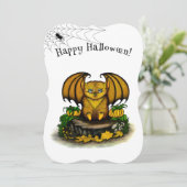 Invitation Bat d'Halloween mignonne (Debout devant)
