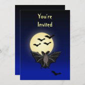 Invitation Bat Halloween (Devant / Derrière)