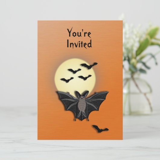 Invitation Bat Halloween (Debout devant)
