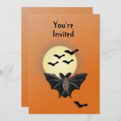 Invitation Bat Halloween (Devant / Derrière)