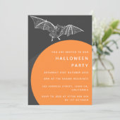 Invitation Bat Halloween | Moderne Black Orange élégant (Debout devant)