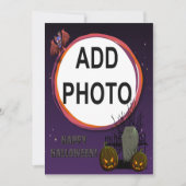 Invitation Bat, Jack o' Lanterns, Tombstone, Ajouter Un Cadre (Devant)