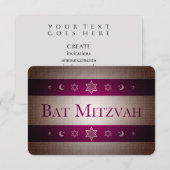 Invitation Bat mitzvah (Devant / Derrière)