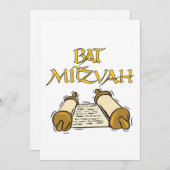 Invitation Bat mitzvah (Devant / Derrière)