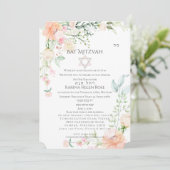 Invitation BAT MITZVAH 4| Aquarelle Flore ressort Verset 3 (Debout devant)