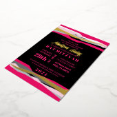 Invitation Bat mitzvah à barre rose chaude avec hu (Rotation)