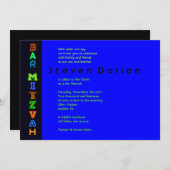 Invitation Bat mitzvah À Barres ÉLECTRIQUES (Devant / Derrière)