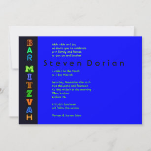 Invitation Bat mitzvah À Barres ÉLECTRIQUES