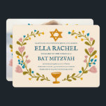 Invitation Bat mitzvah à couronne florale sur mesure dessiné<br><div class="desc">Carte parfaite pour annoncer une bar mitzvah, bat mitzvah ou autre célébration juive ! L'art fait main pour vous ! ENTIÈREMENT PERSONNALISABLE ! Cliquez sur "Personnaliser" ci-dessus pour modifier le texte et ajouter votre propre photo au verso. Cliquez sur "modifier à l'aide de l'outil de conception" pour ajuster les polices,...</div>