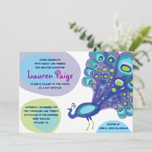 Invitation Bat mitzvah à Peacock Bar (Debout devant)