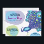 Invitation Bat mitzvah à Peacock Bar<br><div class="desc">Toutes mes créations sont des oeuvres originales ONE-OF-A-KIND conçues par moi ! Vous ne pouvez les trouver ici ! La plupart sont créés à l'aide d'Adobe Illustrator ou d'Adobe Photoshop. D'autres sont des objets peints à la main uniques en aquarelle, gouache et encre indienne. Toutes les couleurs, polices et textes...</div>