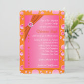 Invitation Bat mitzvah à point Polka orange et ros (Debout devant)