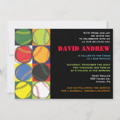 Invitation Bat mitzvah à thème Retro Baseball (Devant)