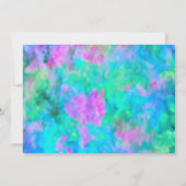 Invitation Bat mitzvah Abstrait Turquoise bleu rose Aqua (Dos)