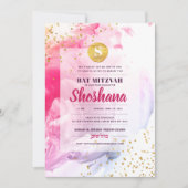 Invitation bat mitzvah aquarelle (Devant)