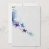 Invitation BAT MITZVAH | Aquarelle bleu et violet Floral (Dos)
