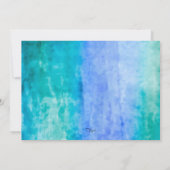 Invitation Bat mitzvah aquarelle Streaks Blue Star de David (Dos)