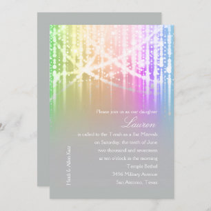 Invitation Bat mitzvah Arc-en-ciel