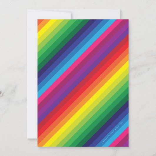 Invitation BAT MITZVAH arc-en-ciel bande motif argent parties (Dos)