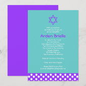 Invitation Bat mitzvah Arden Mandy (Devant / Derrière)