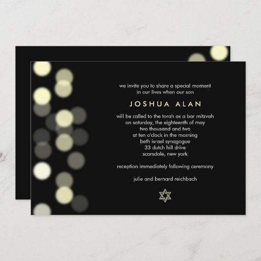 Invitation Bat mitzvah/barre d'observation (Devant / Derrière)