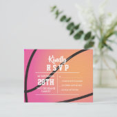 Invitation Bat mitzvah BASKETBALL PINK (Debout devant)