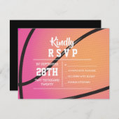 Invitation Bat mitzvah BASKETBALL PINK (Devant / Derrière)