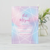Invitation Bat Mitzvah Bijou Pastel (Debout devant)