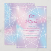 Invitation Bat Mitzvah Bijou Pastel (Devant / Derrière)