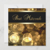 Invitation Bat mitzvah Black Gold Bubbles (Devant)