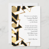 Invitation Bat mitzvah Black White Star de David sur n'import (Devant)