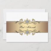 Invitation Bat mitzvah blanc et or (Devant)