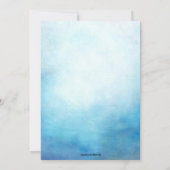 Invitation Bat mitzvah bleu, Aquarelle, Turquoise (Dos)